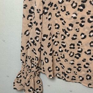 A New Day Tan and Black Leopard Print Top